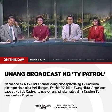Balita ngayon sa tv patrol tagalog script